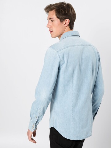 G-Star RAW Slim fit Button Up Shirt in Blue: back