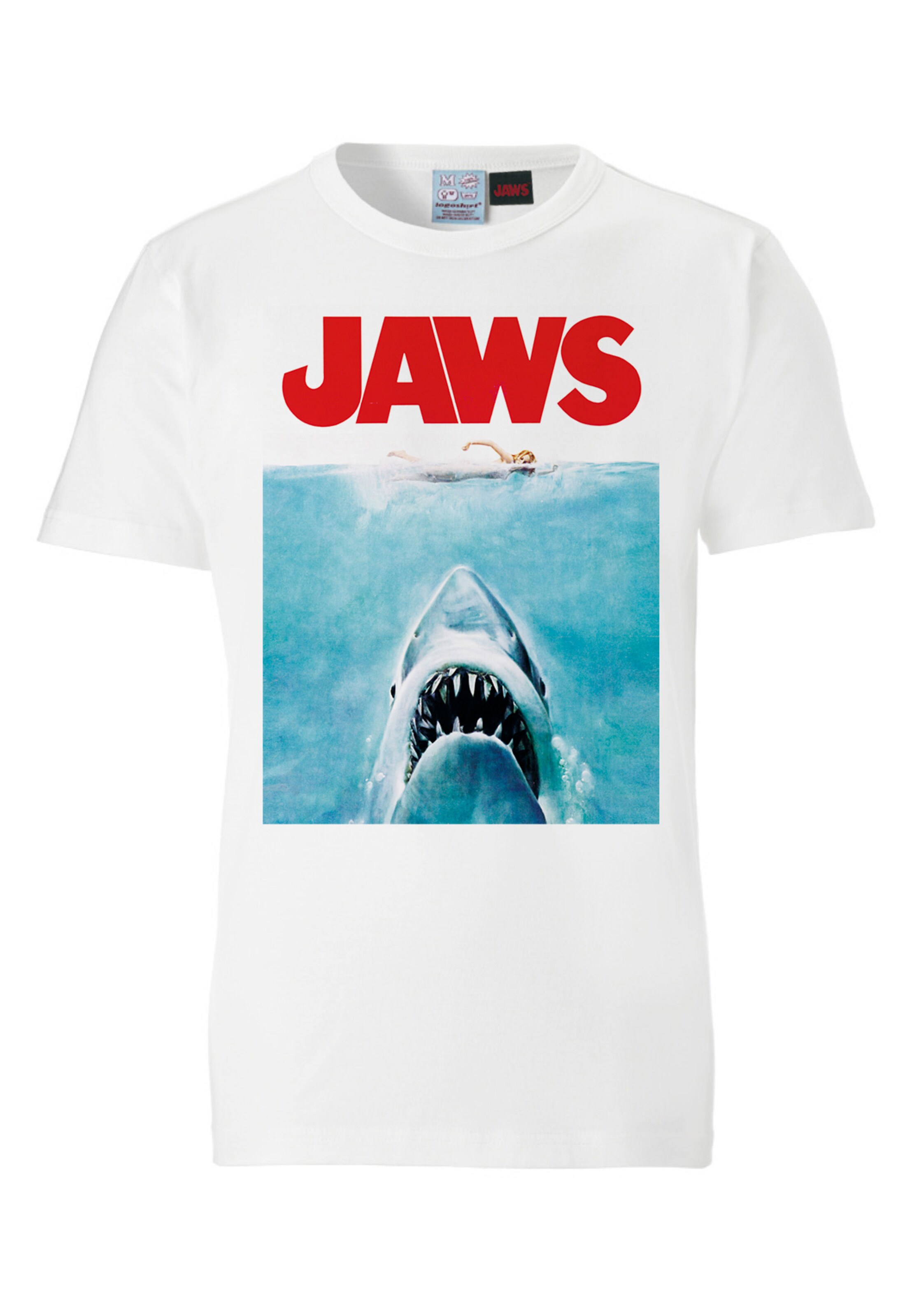 LOGOSHIRT Shirt 'Jaws' in Wit: voorkant