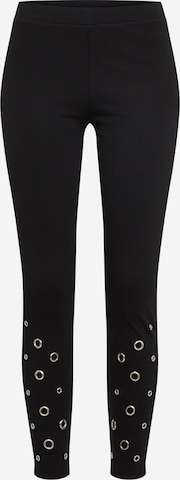 Urban Classics Skinny Leggings 'Eyelet' in Schwarz: predná strana