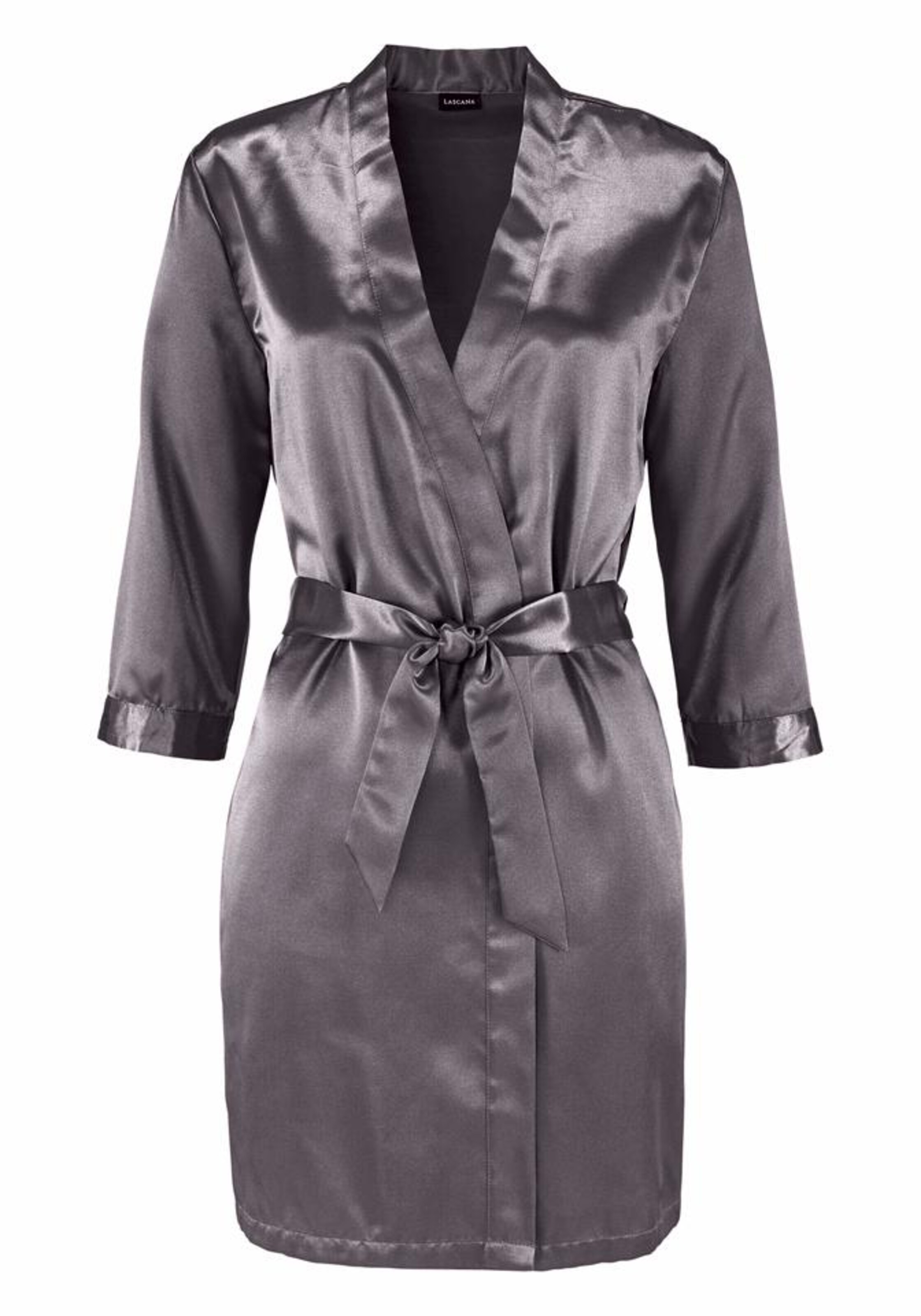 LASCANA - Ochtendjas in de kleur Zilvergrijs