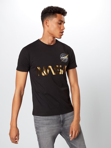 melns ALPHA INDUSTRIES T-Krekls 'NASA Reflective T'