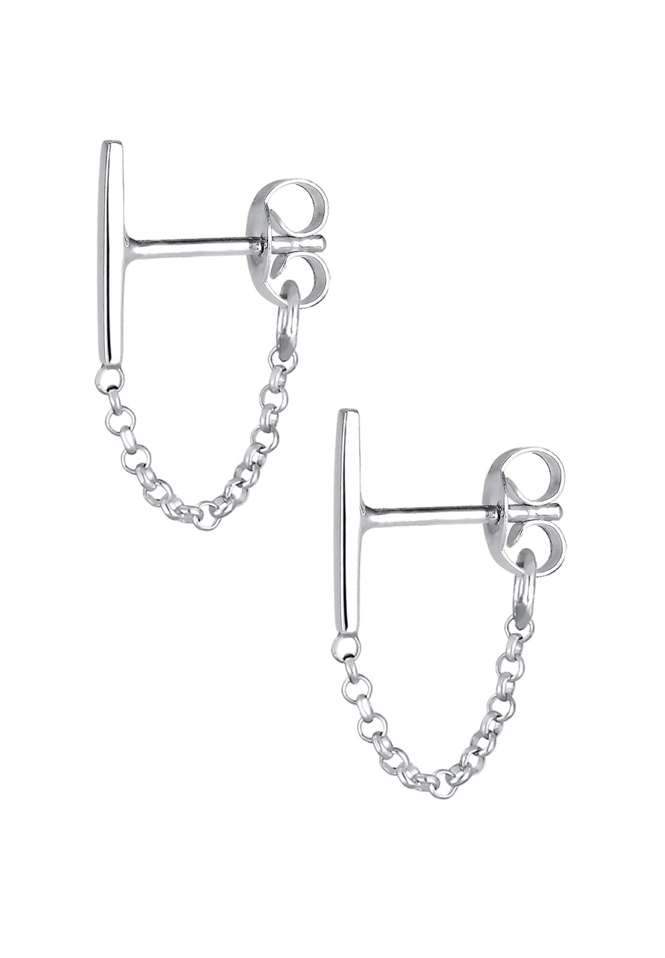 Boucles d'oreilles 'Geo, Kette' ELLI en argent