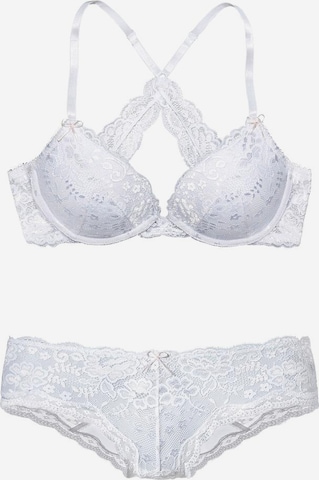 LASCANA - Push-up Conjuntos de ropa interior en blanco: frente