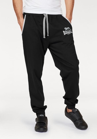 LONSDALE Tapered Pants in Black: front