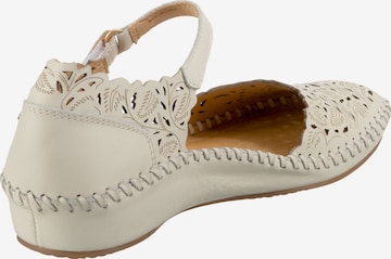 PIKOLINOS Ballet Flats with Strap 'Margarita' in White