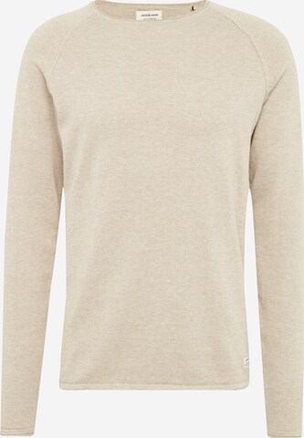 JACK & JONES Trui 'Eunion' in Beige: voorkant