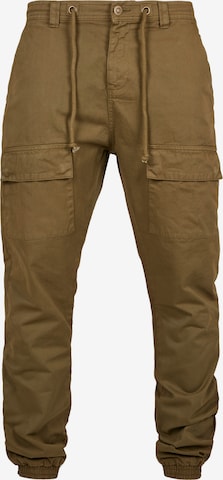 Urban Classics Tapered Cargobroek in Groen: voorkant