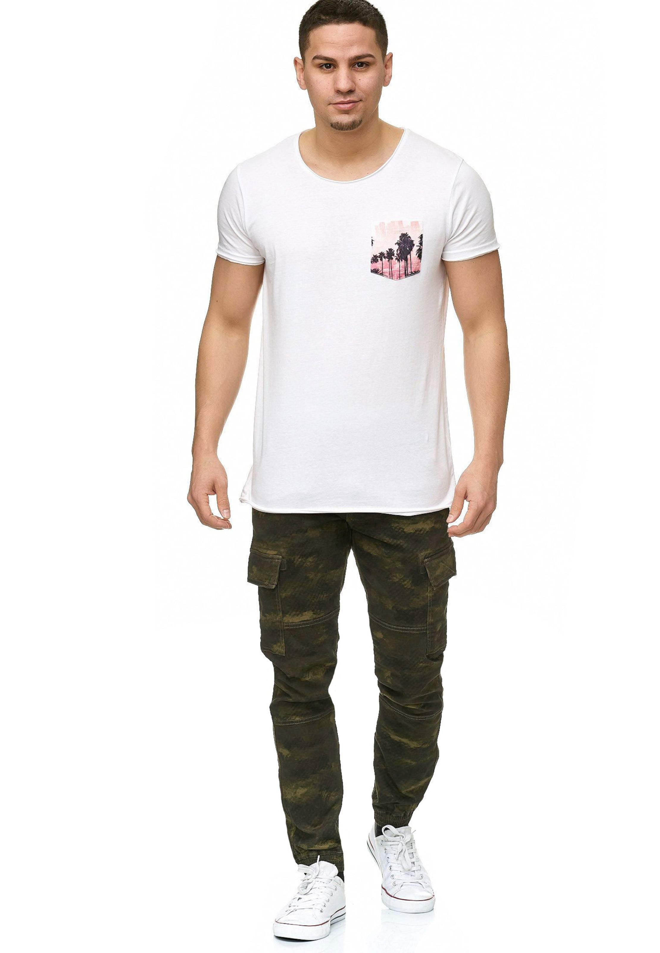 INDICODE JEANS Tapered Cargo trousers 'August' in Green