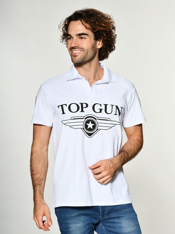 TOP GUN Poloshirt' Moon ' in Weiß: predná strana