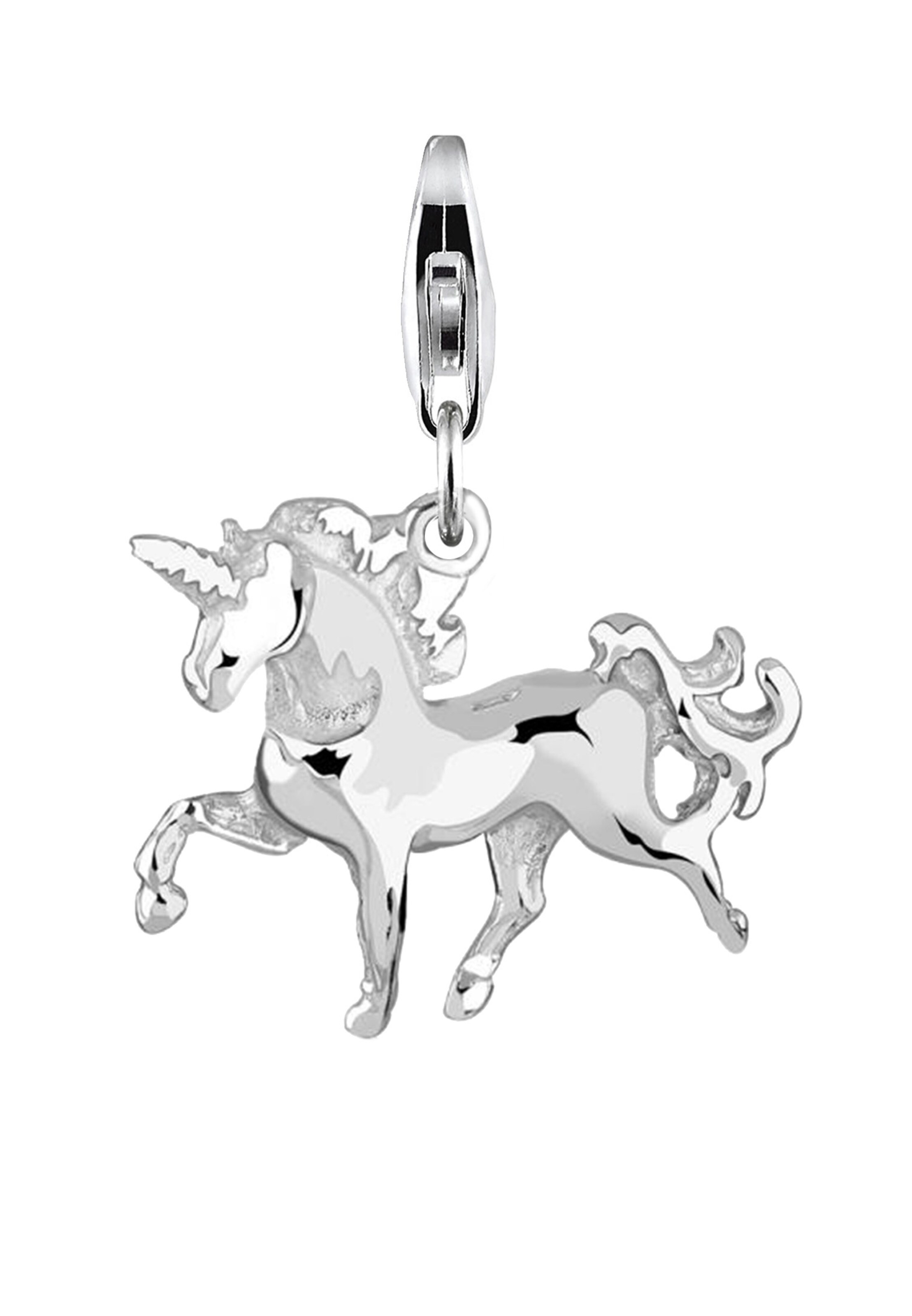 Nenalina Charm Einhorn, Anhänger in Silber: Vorderseite