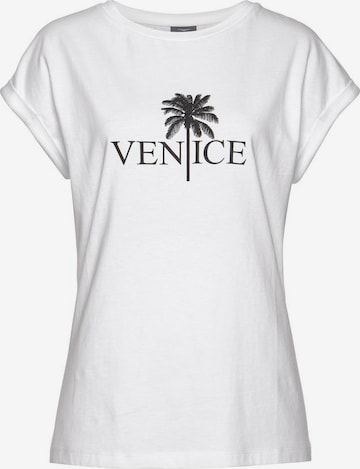 VENICE BEACH LASCANA Rundhalsshirt in Weiß: front