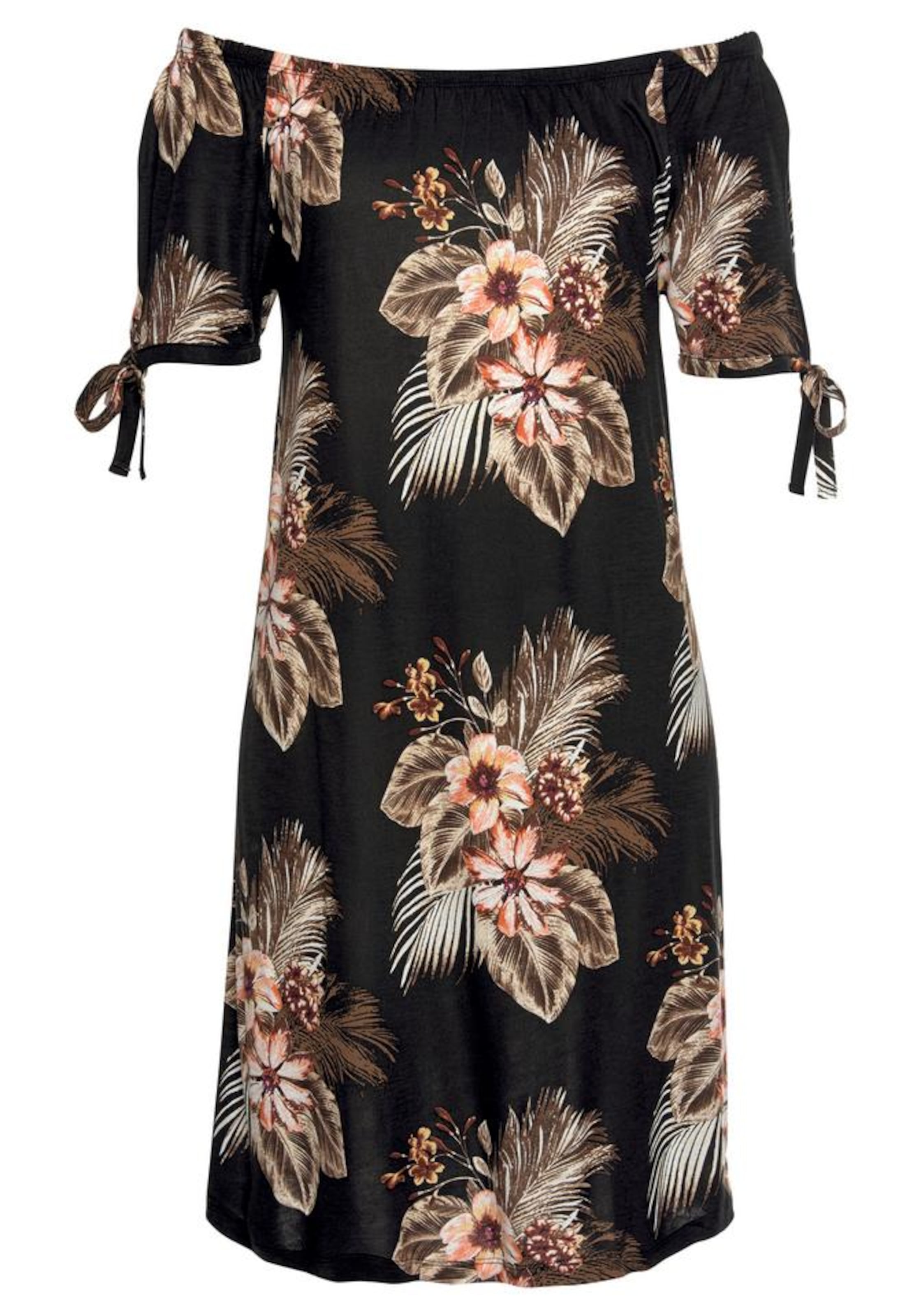 BEACH TIME Plážové šaty – černá: přední strana