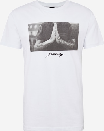 Maglietta 'Pray' di Mister Tee in bianco: frontale