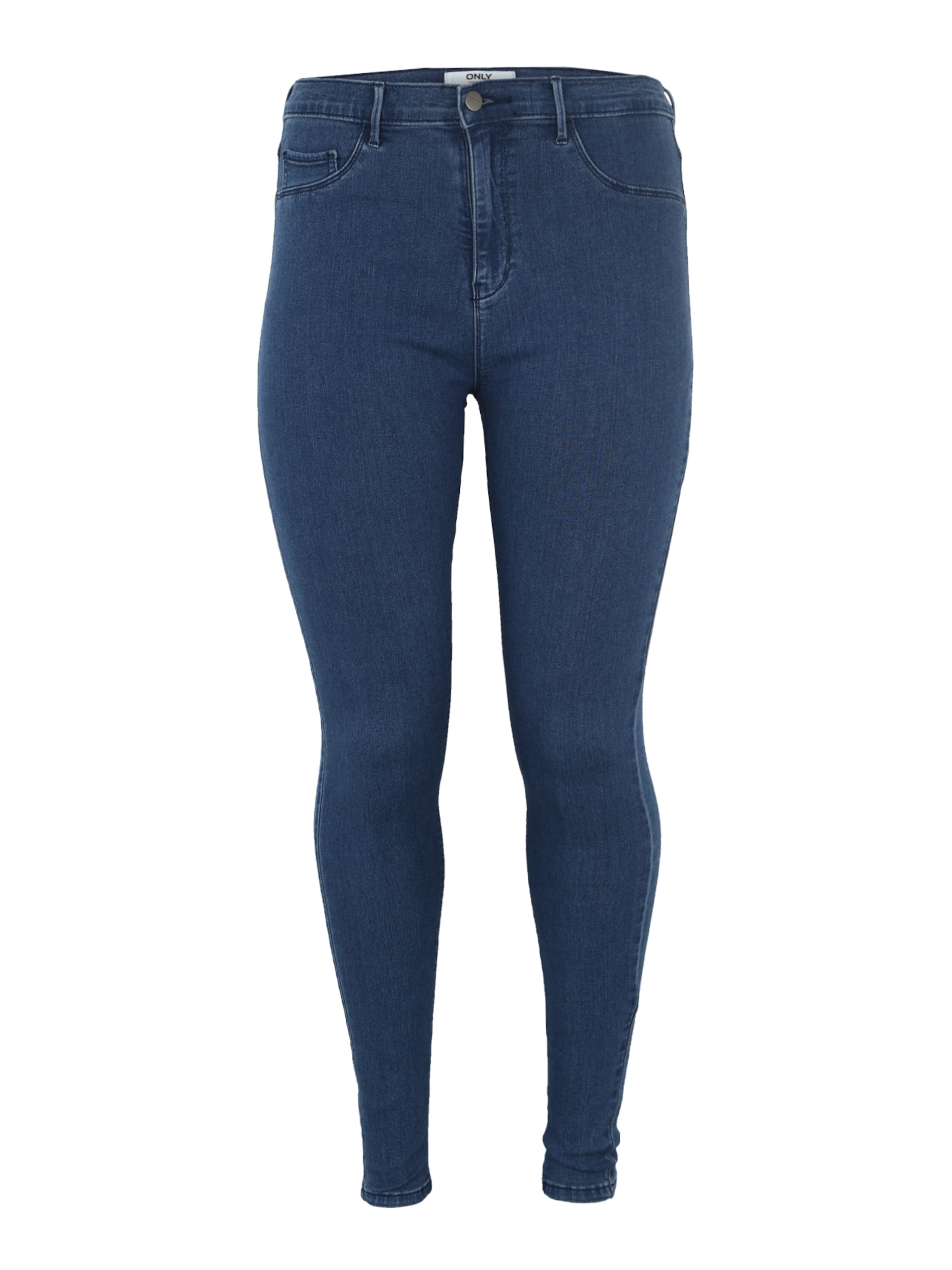 ONLY Carmakoma - Jeans 'Carstorm push up hw sk mbd noos' in de kleur Blauw denim