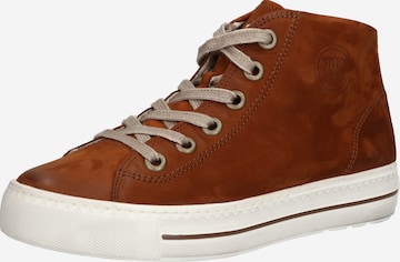 Paul Green Sneakers hoog in Bruin: voorkant