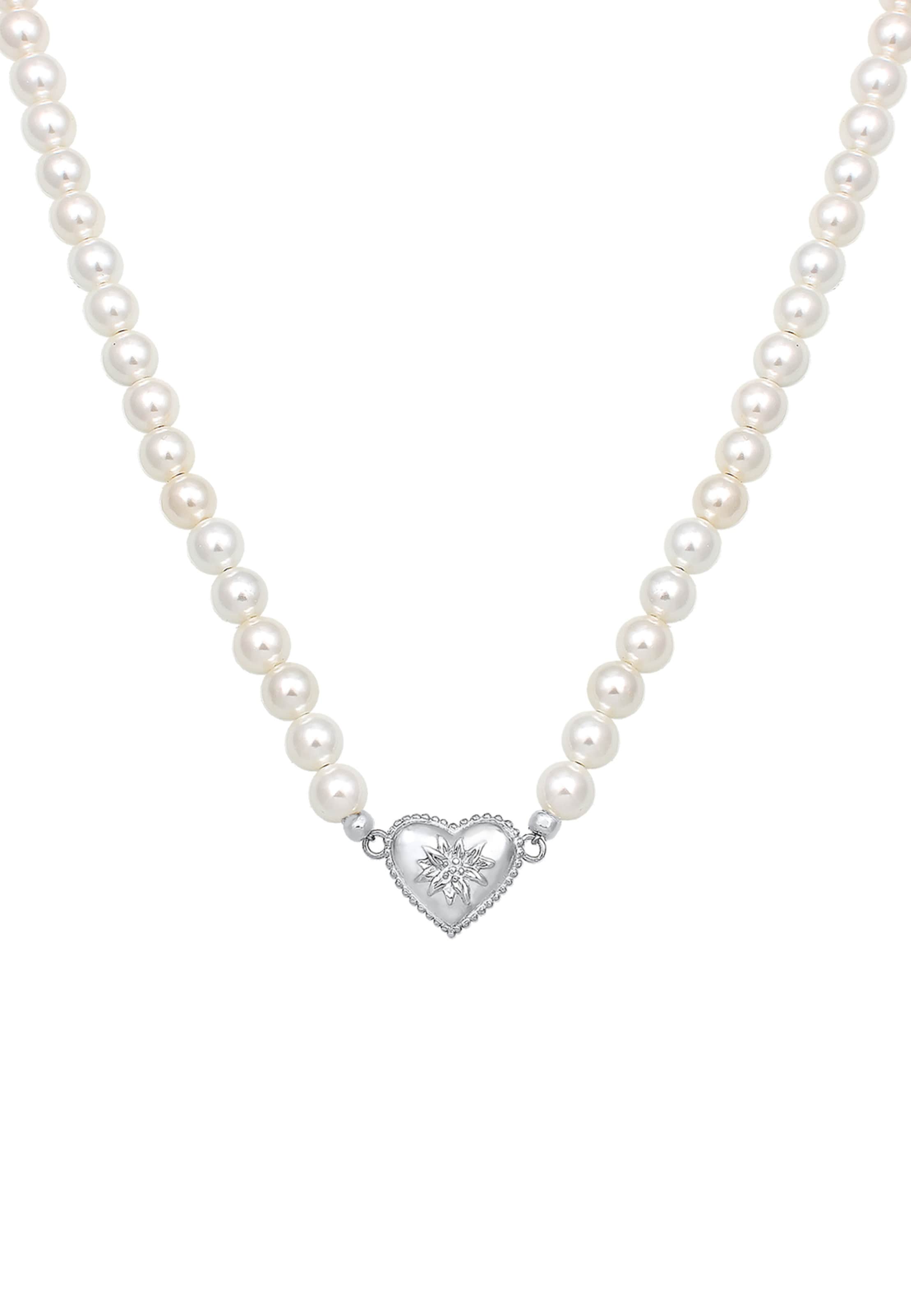 ELLI Ketting 'Edelweiss Herz' in Zilver