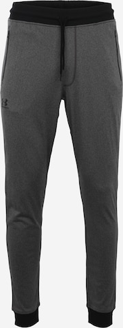 UNDER ARMOUR Tapered Workout Pants in Grey: front