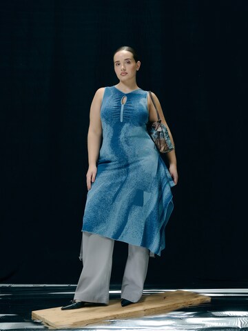Blue Dress Layering Look