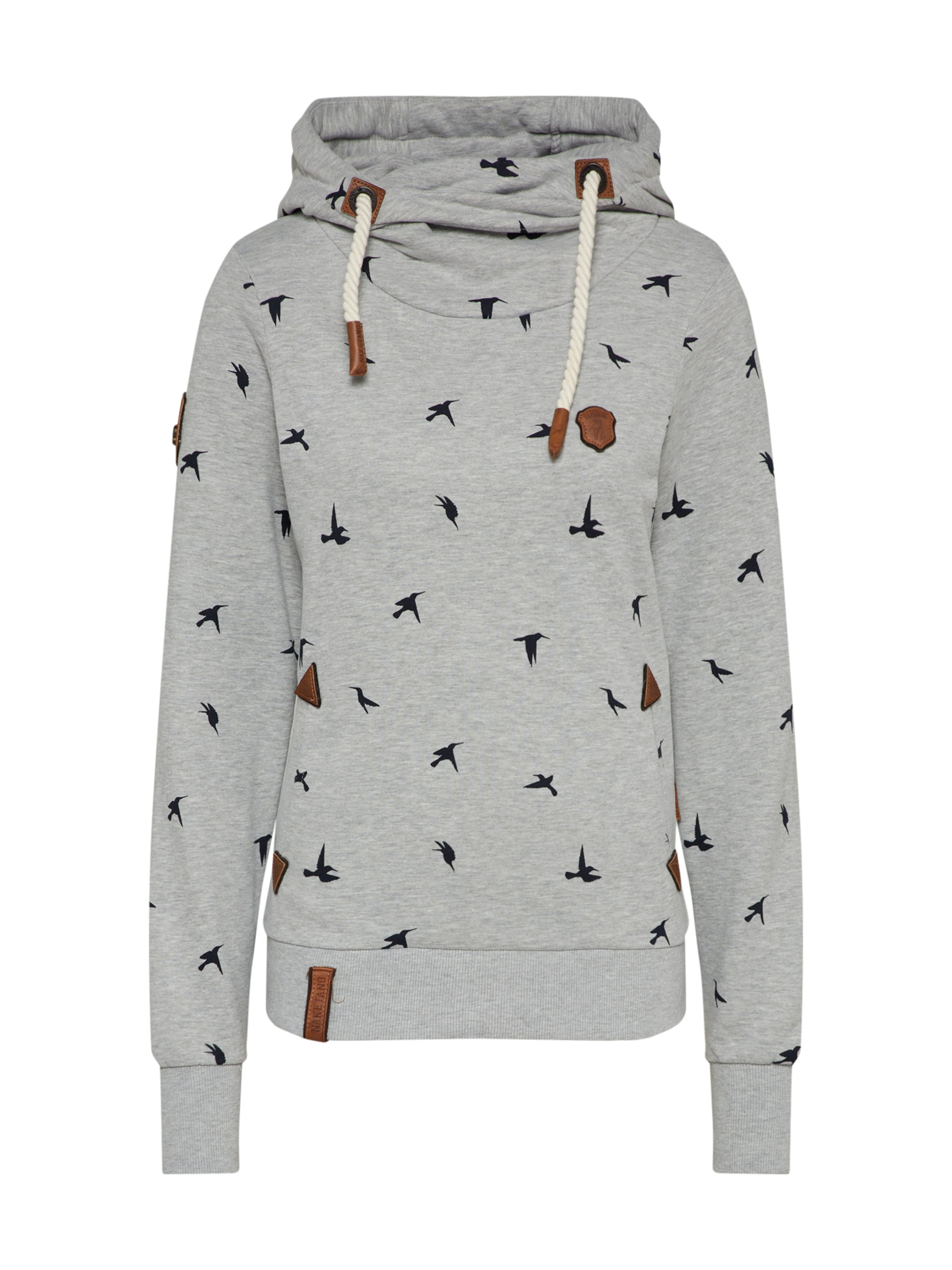 naketano - Sweatshirt 'Go for the gap' in de kleur Lichtgrijs