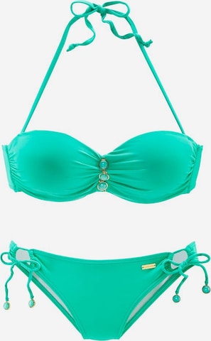 LASCANA Bandeau Bikini in Groen: voorkant