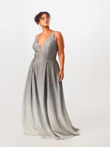 My Mascara Curves Evening Dress 'OMBRE FLOW' in Grey: front