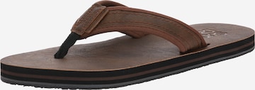 Superdry T-Bar Sandals in Brown: front