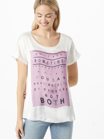 Key Largo T-shirt 'Lust' i vit: framsida