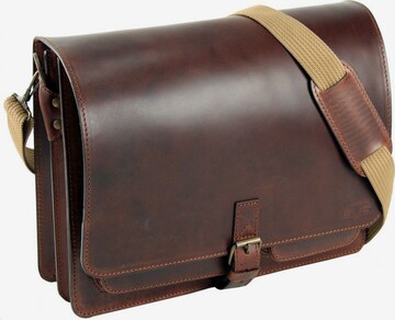 MIKA Document Bag in Brown: front