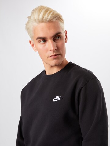 Nike Sportswear Regular fit Μπλούζα φούτερ 'Club Fleece' σε μαύρο