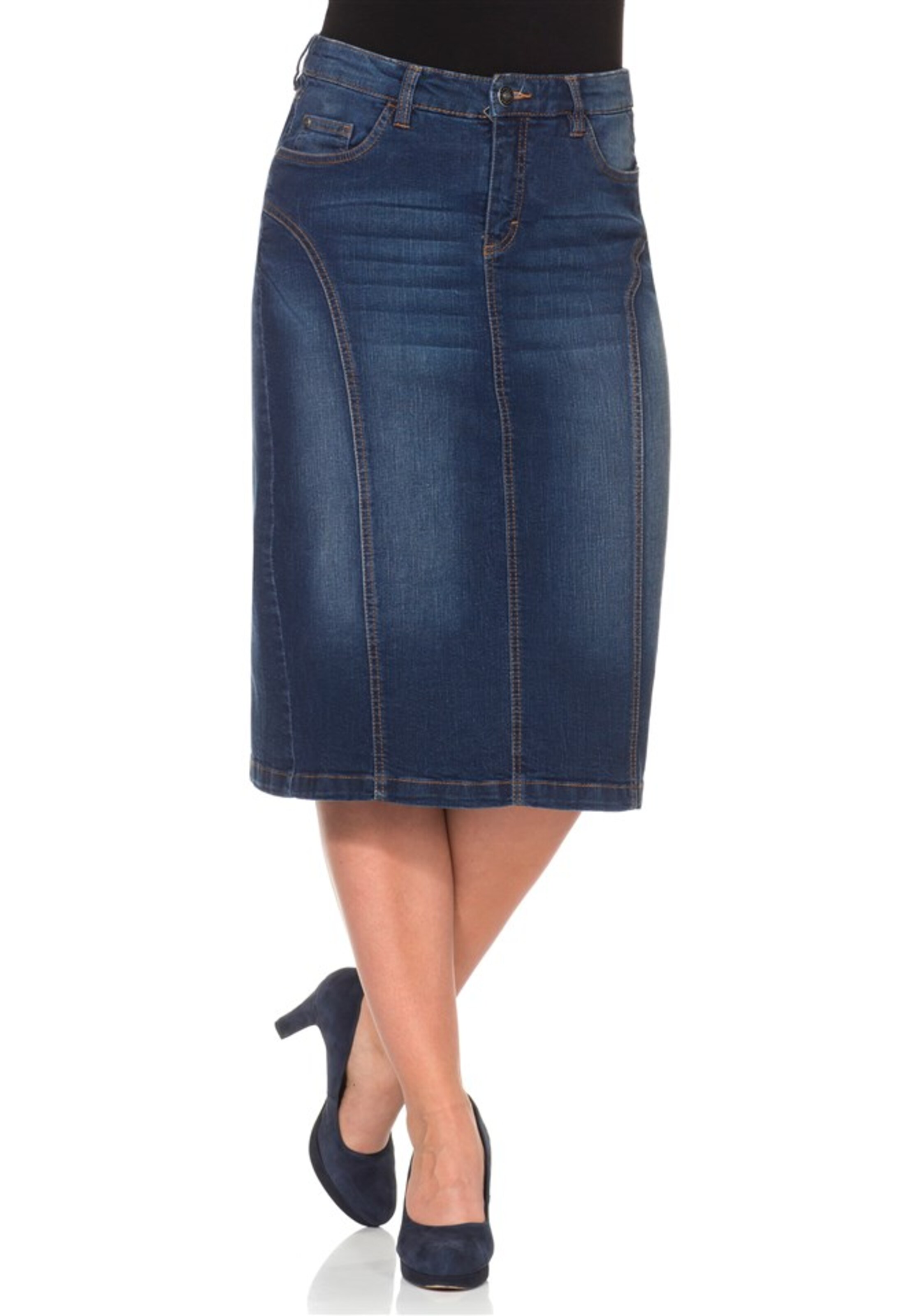 SHEEGO Rok in Blauw: voorkant