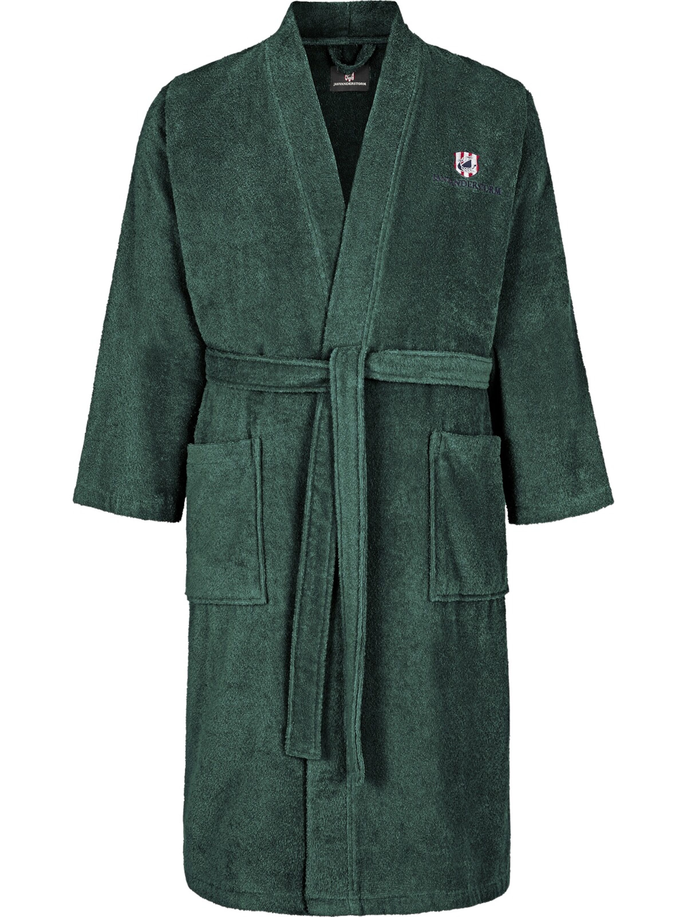 Jan Vanderstorm Bademantel 'Janning' in Grün: Vorderseite
