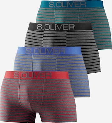 s.Oliver Bodywear Boxer (4 Stück), mit kontrastfarbenem Webbund in Mischfarben: predná strana