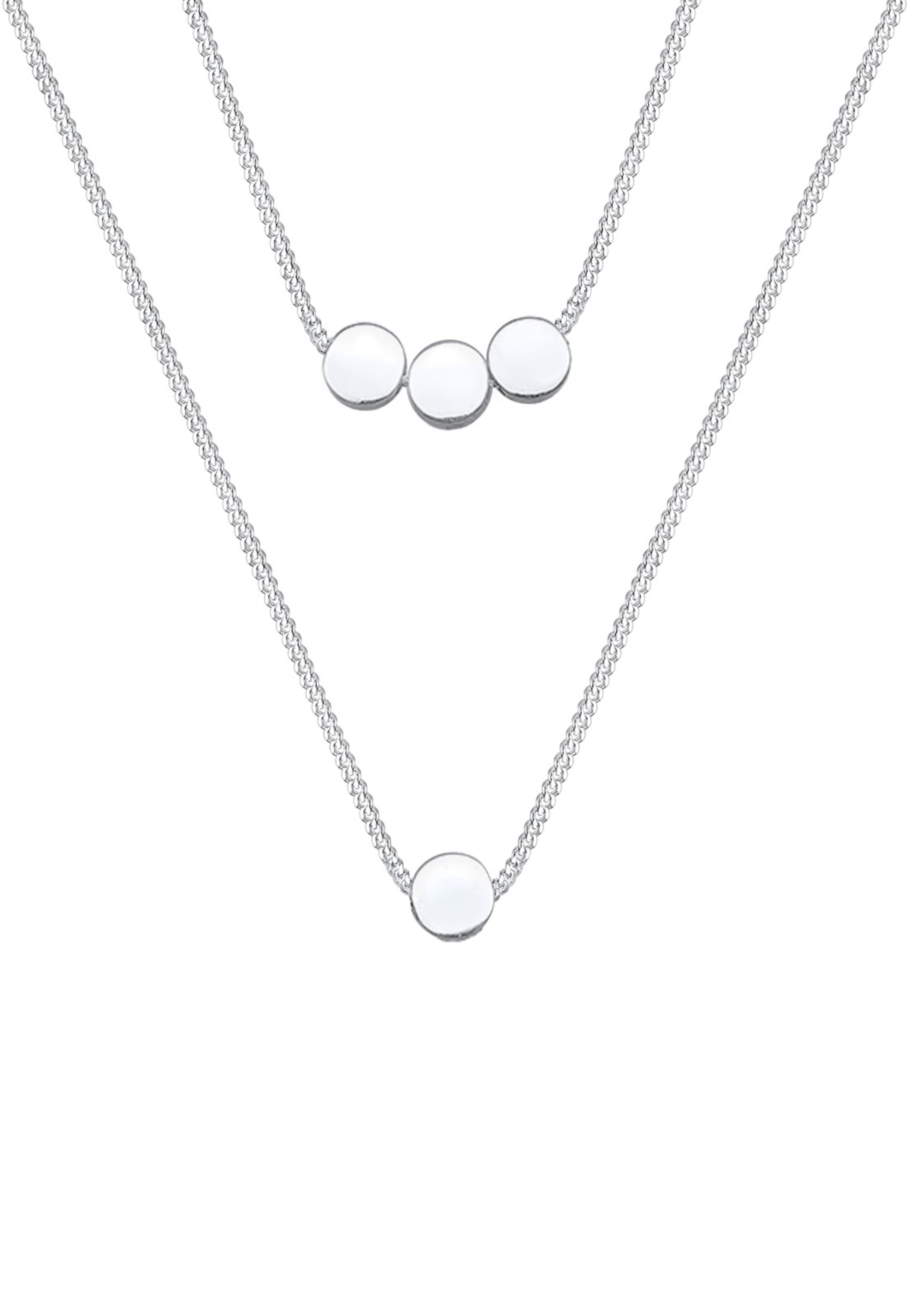 ELLI Ketting 'Kreise, Geo' in Zilver