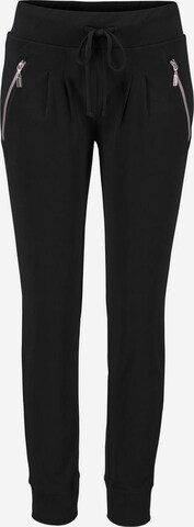 LAURA SCOTT Tapered Pants in Black: front