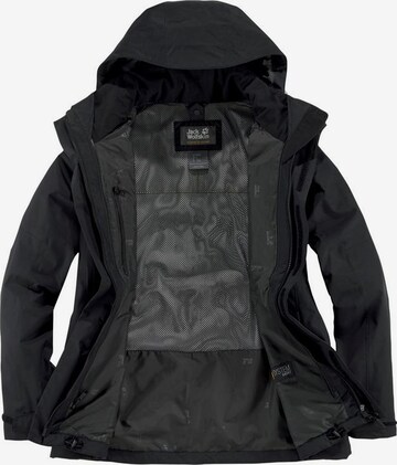 JACK WOLFSKIN Regenjacke 'Jasper' in Schwarz