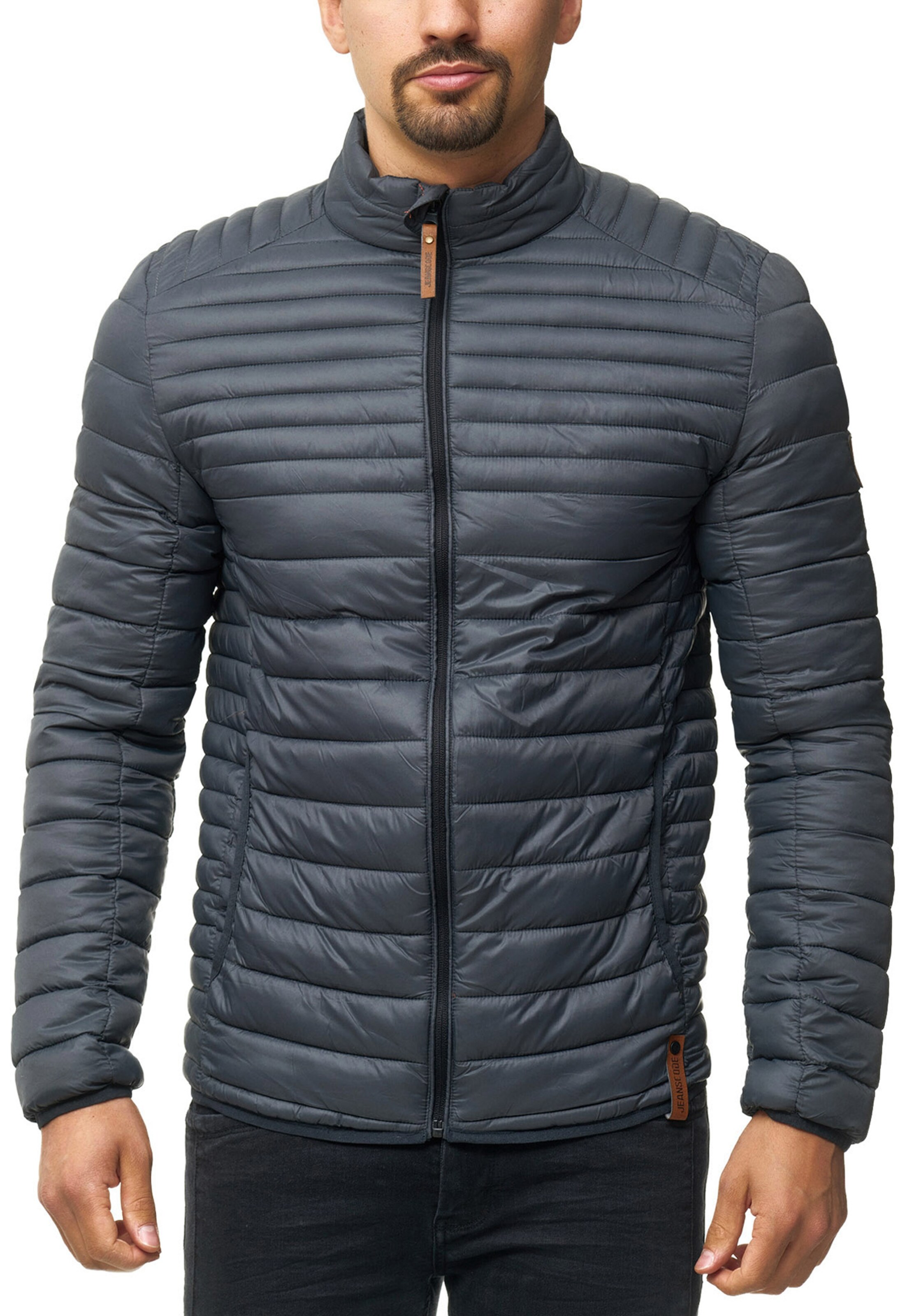 INDICODE JEANS Tussenjas 'Islington' in Grijs: voorkant