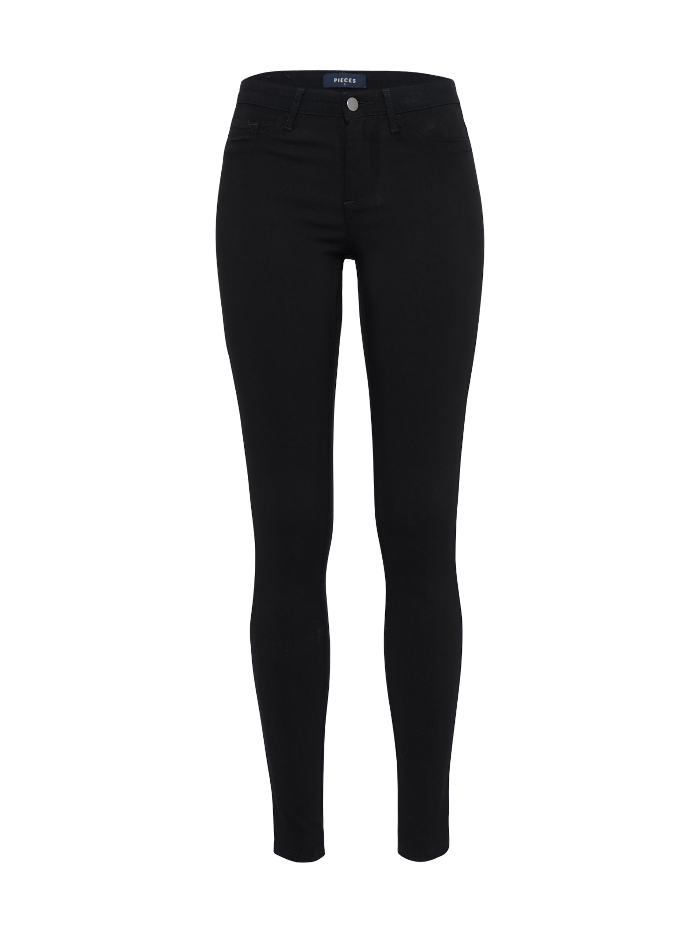 PIECES Skinny Jeggings in Black: front