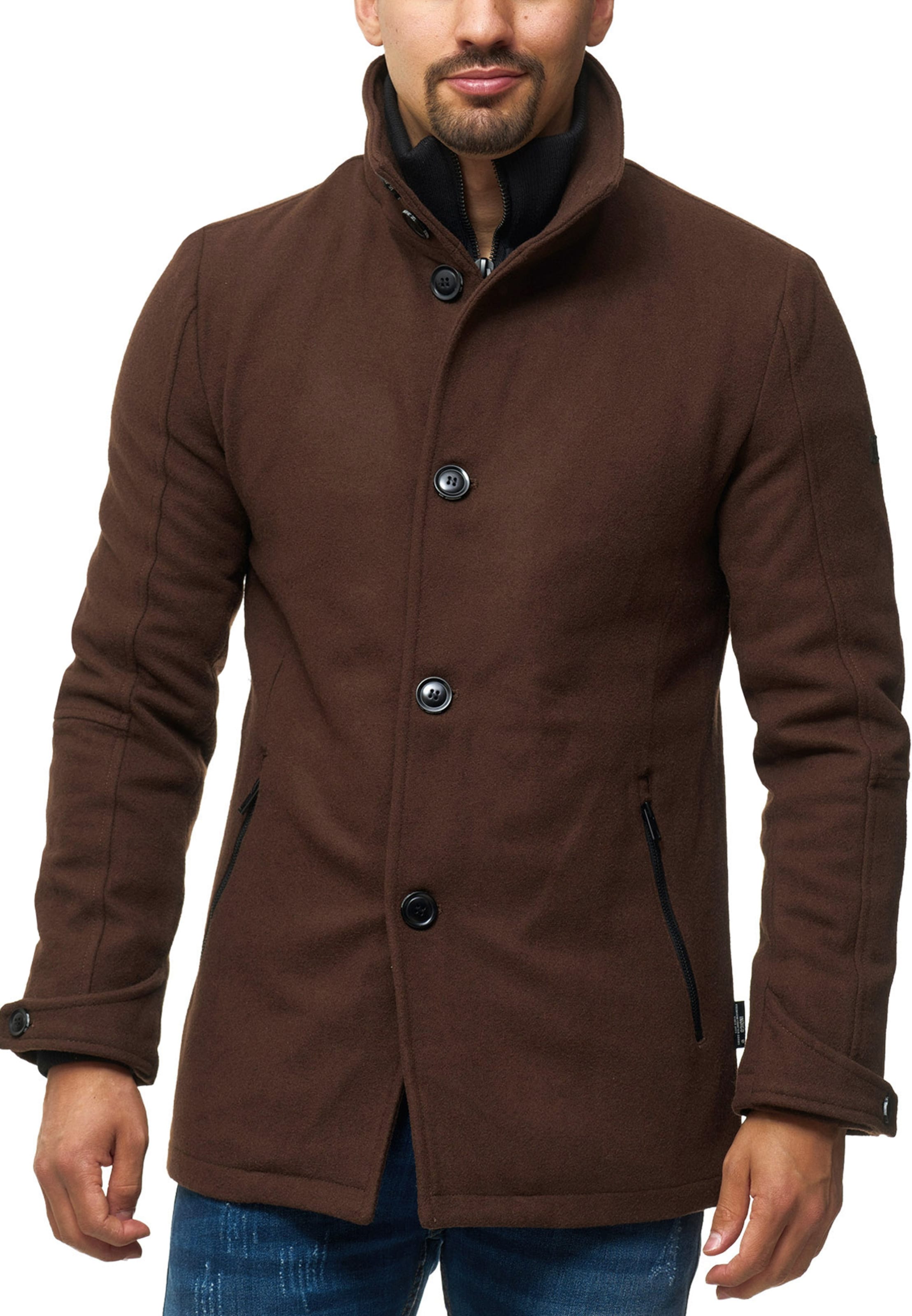 INDICODE JEANS Between-Seasons Coat 'Brittany' in Brown: front