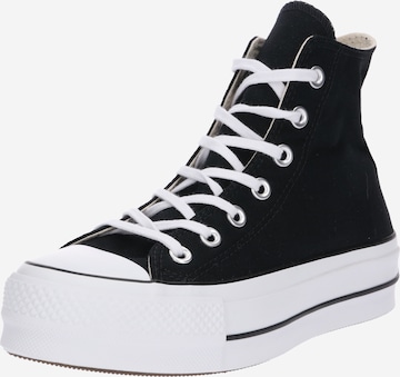 CONVERSE Korkeavartiset tennarit 'CHUCK TAYLOR ALL STAR LIFT HI ' värissä musta: edessä