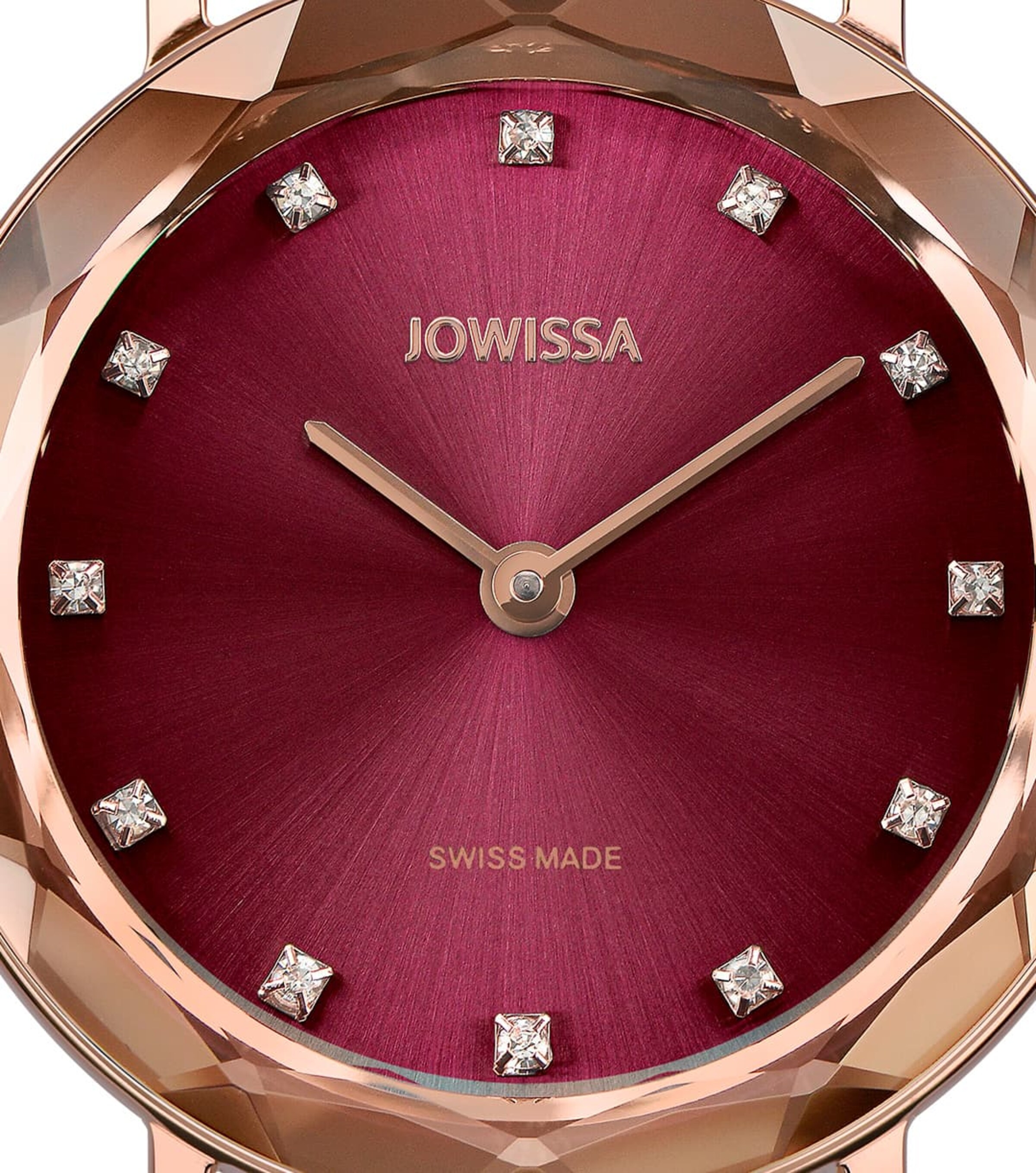 Frauen Uhren JOWISSA Quarzuhr 'Aura' Swiss Ladies Watch in Bordeaux - YV22841