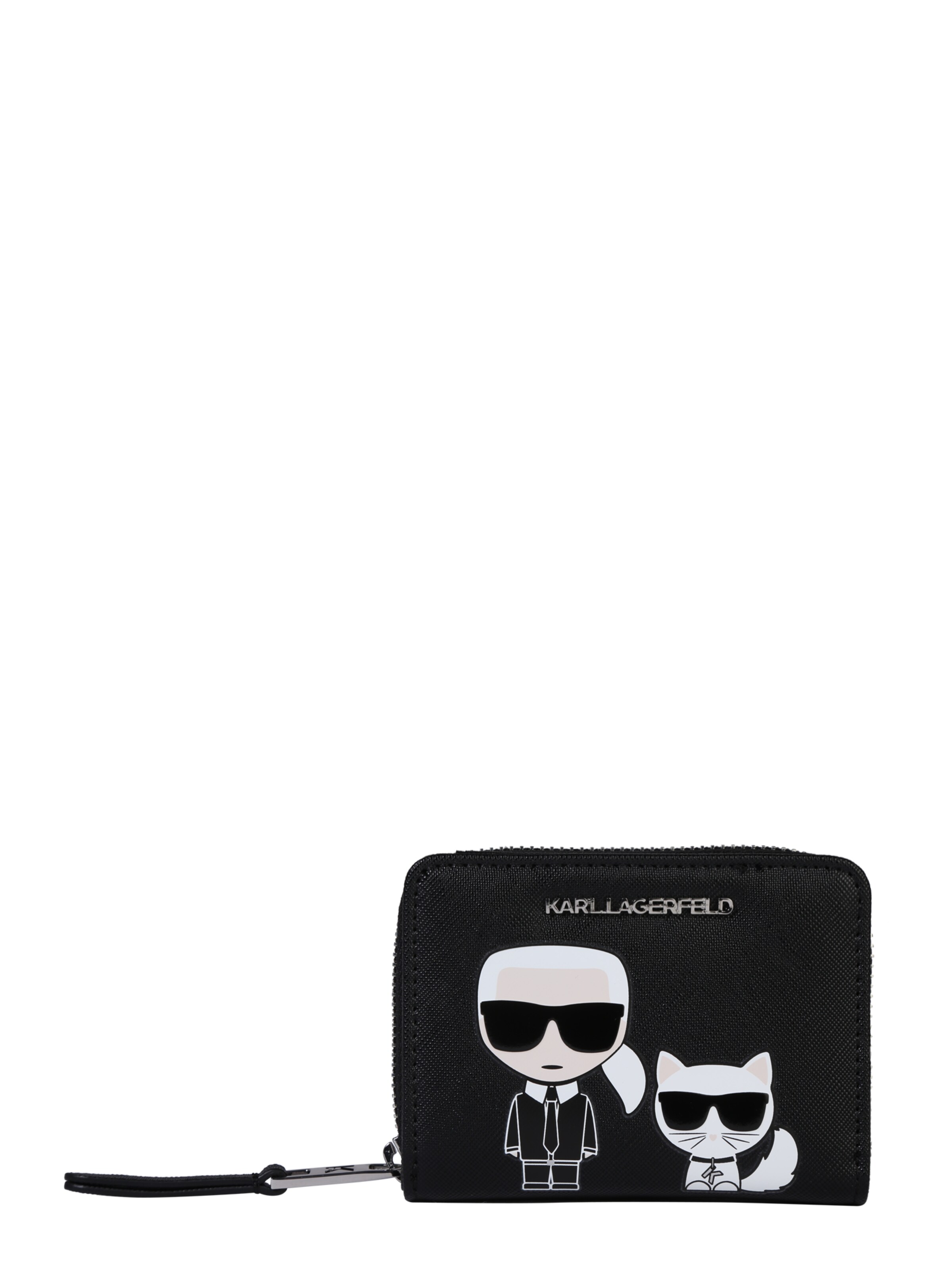 Karl Lagerfeld - Portemonnee 'k/ikonik small zip wallet' in de kleur Zwart