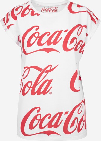 Maglietta 'Coca Cola' di Merchcode in bianco: frontale