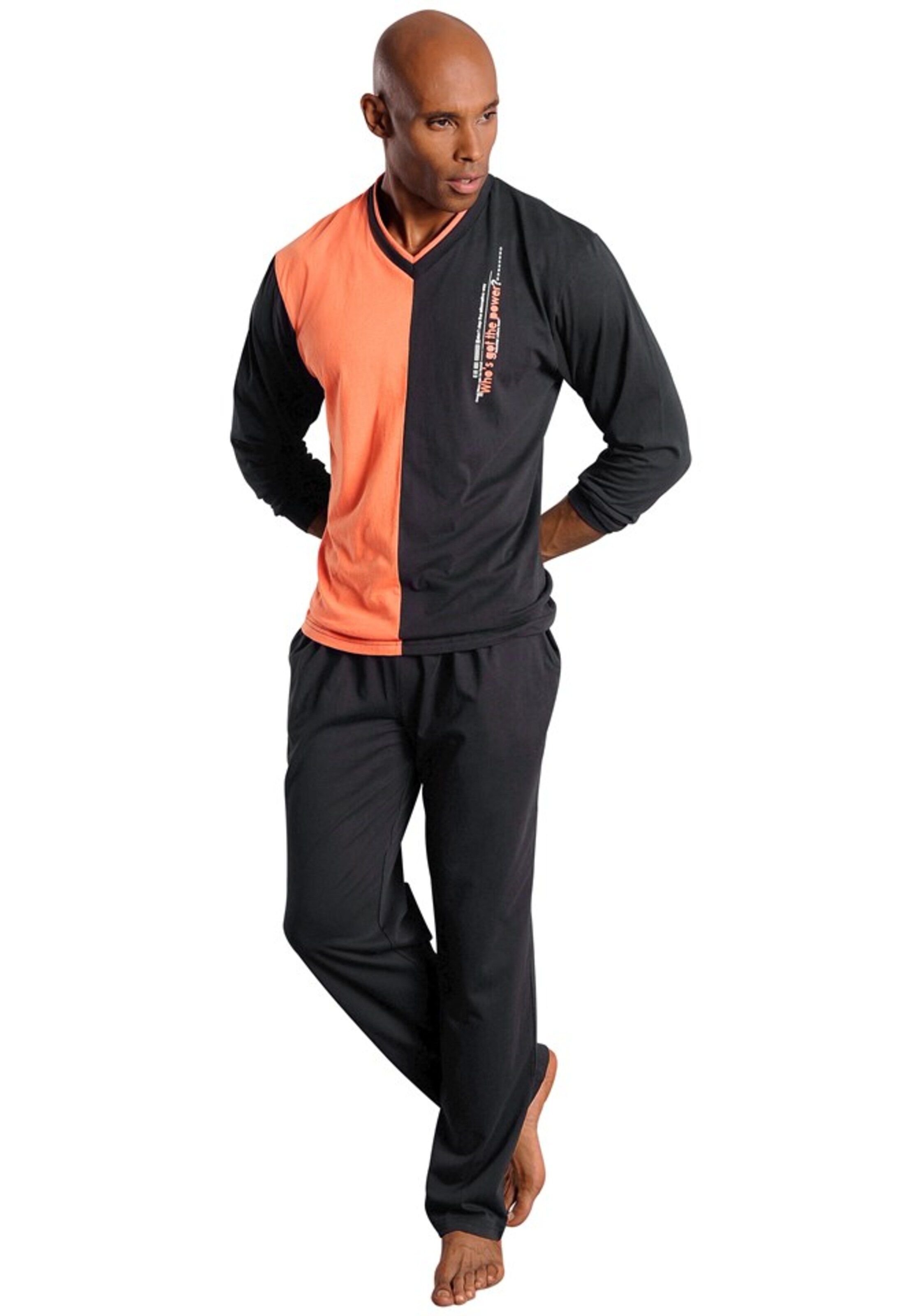 LE JOGGER Pyjamas (2 Stck.) in Schwarz: Vorderseite