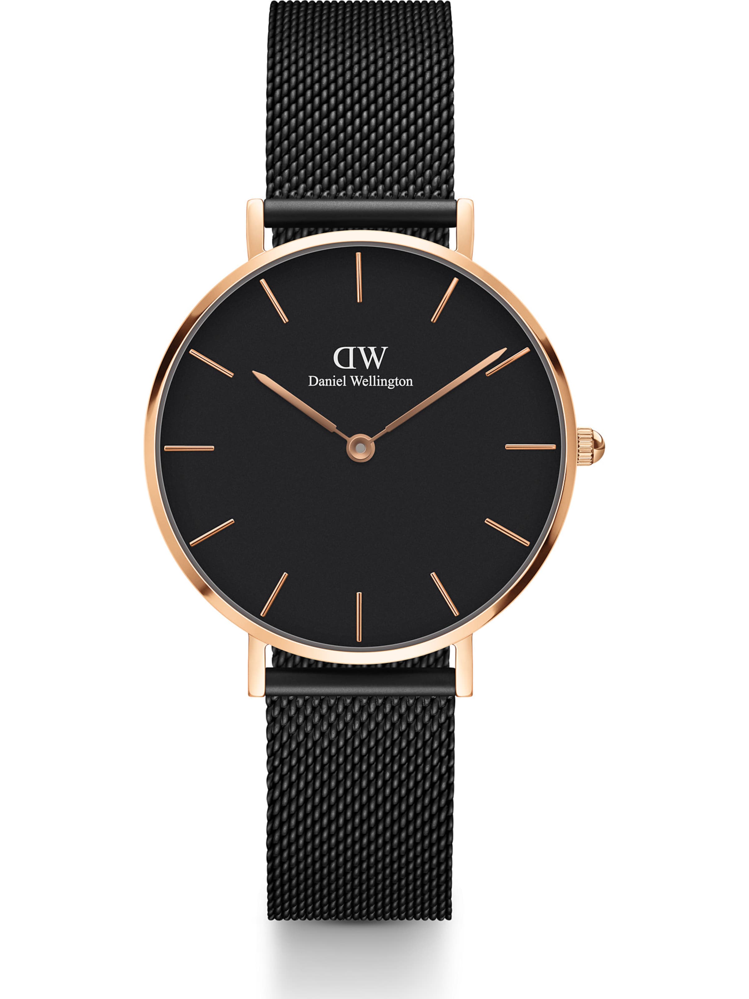 Daniel Wellington Analog Watch 'Petite Ashfield RG Black' in Black: front