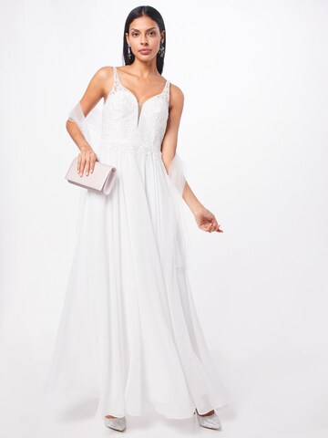 mascara Evening Dress in White