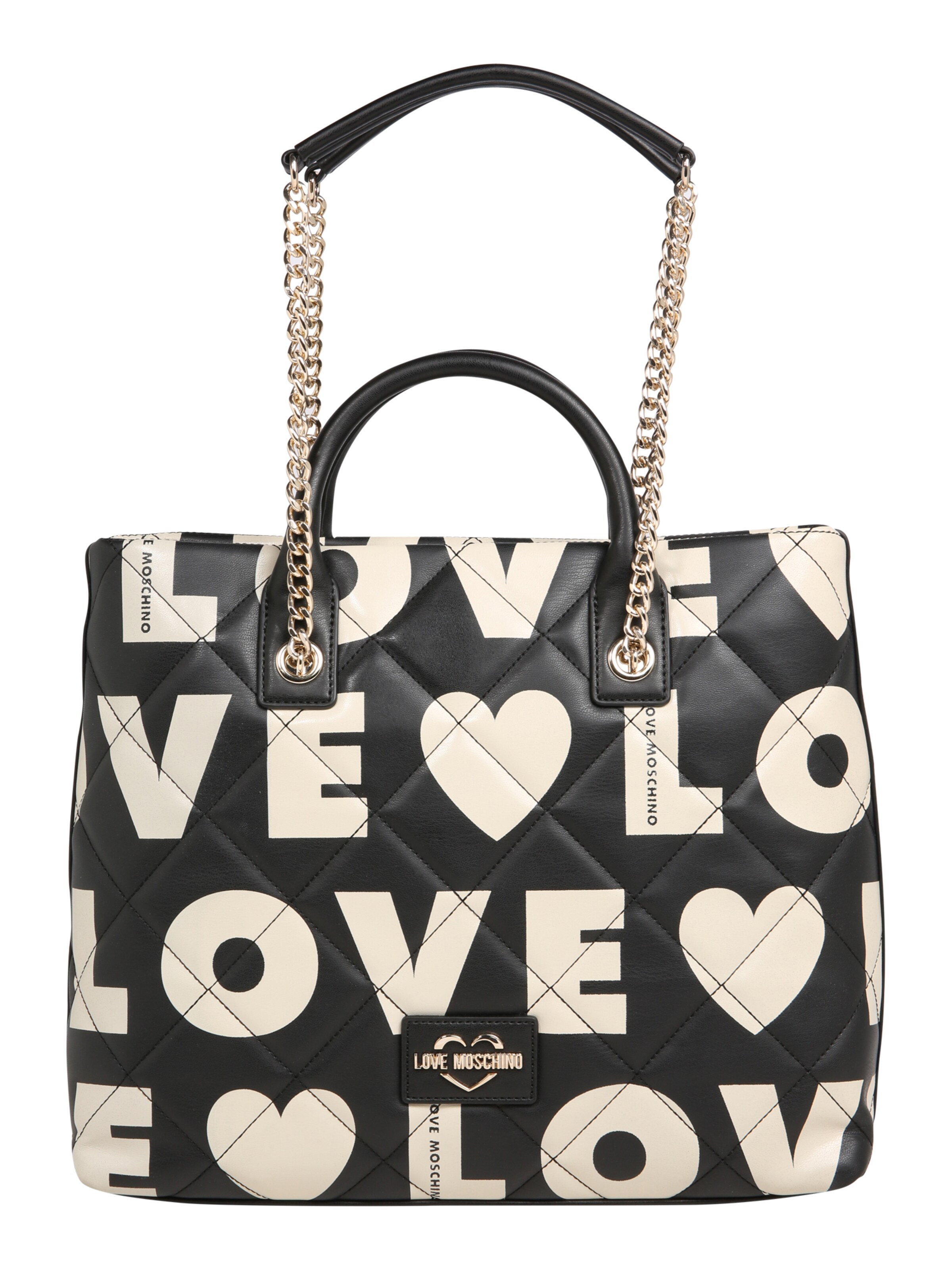 Love Moschino - Handtasche 'BORSA MATT NAPPA PU MIX NERO' in creme