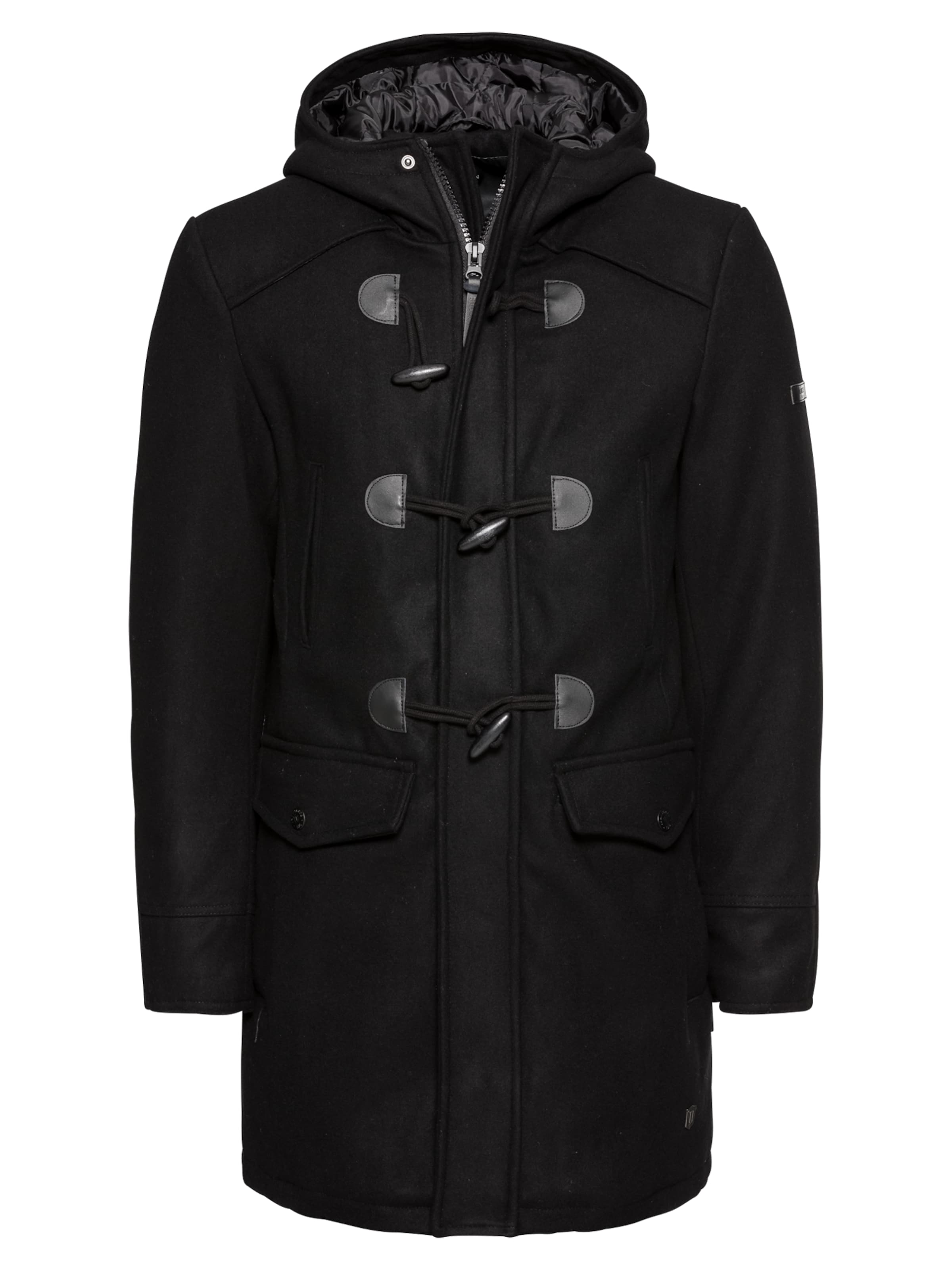 INDICODE JEANS - Winterjas 'Liam Solid' in de kleur Zwart