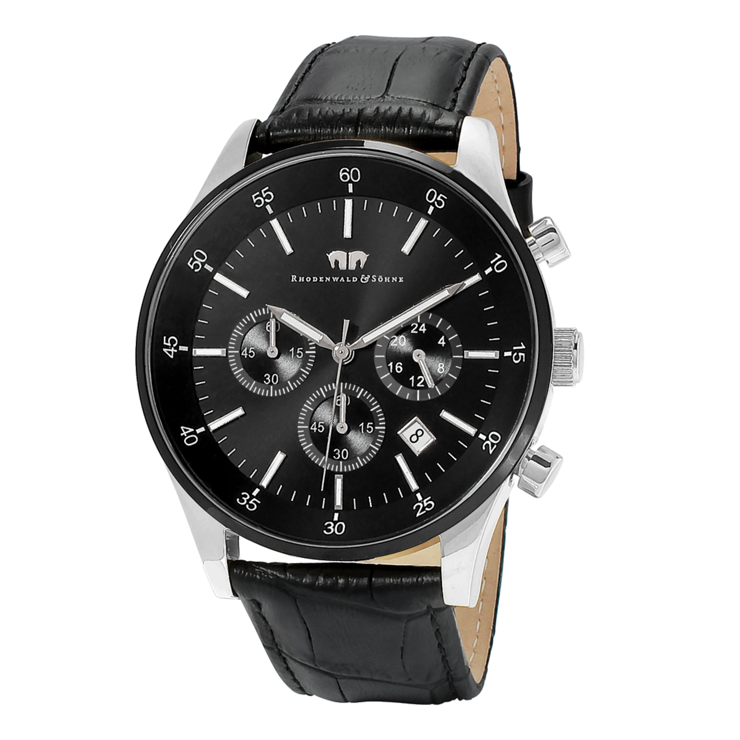 Rhodenwald & Söhne Analogt ur i sort: forside