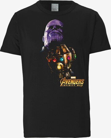 LOGOSHIRT Shirt 'Thanos' in Black: front