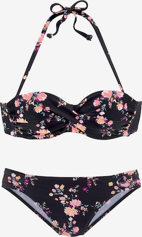 JETTE Bandeau Bikini i svart: forside